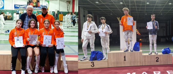 A szatmári vívóiskola sportolói narancssárgában