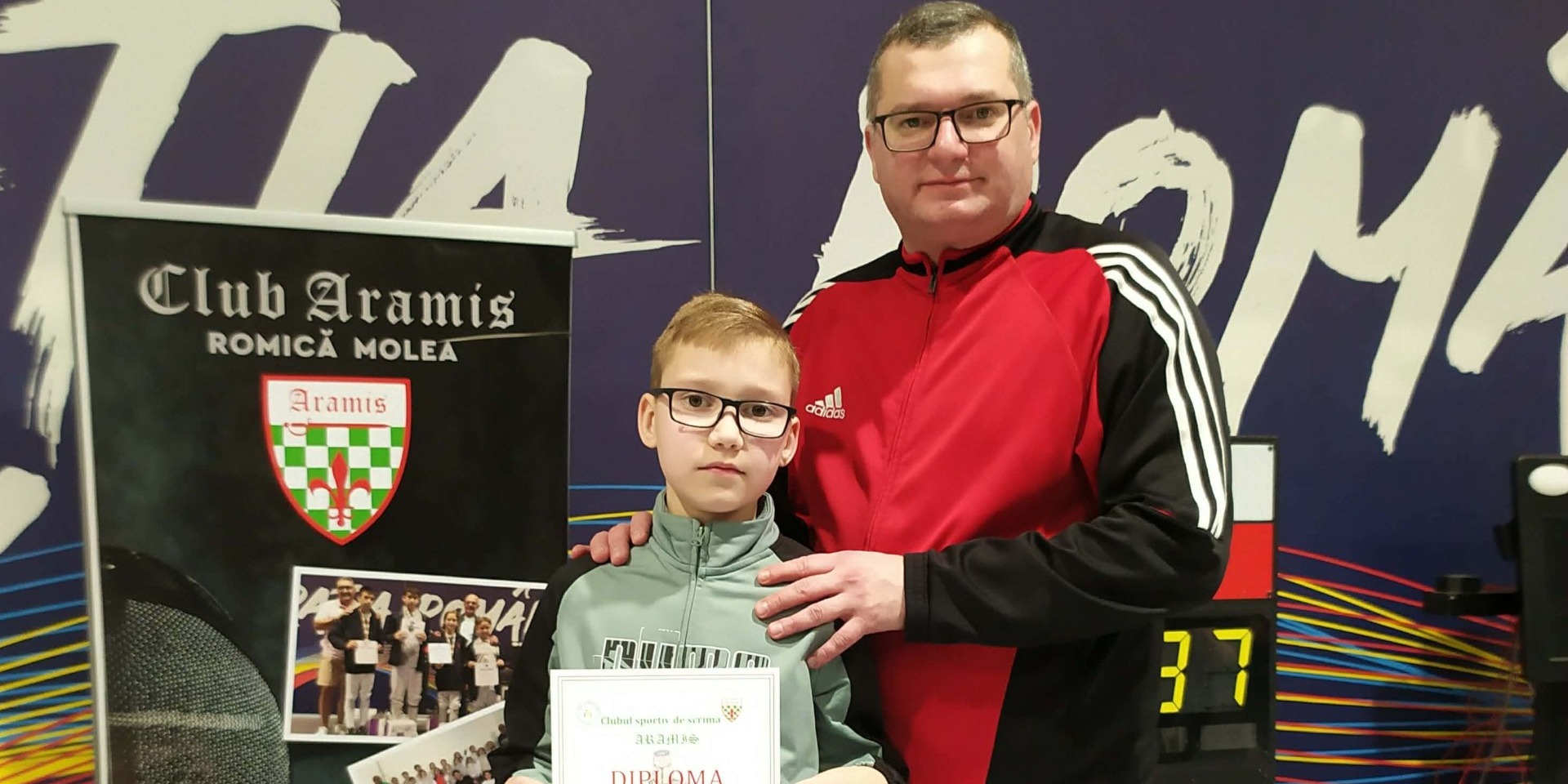Izsáki Banjámin és édesapja, Izsáki Arnold edző