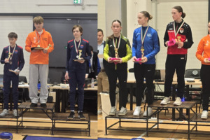 Haller Márk és Nectaria Zoicaș (mindketten narancssárga melegítőben) a dobogó legfelső és második fokán